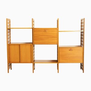 Libreria modulare Mid-Century in teak, anni '70