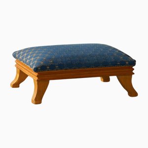 Art Deco French Low Ottoman with Vintage Upholstery, 1940s