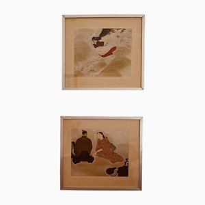 Artista japonés, Escenas figurativas, Litografías, Juego de 2