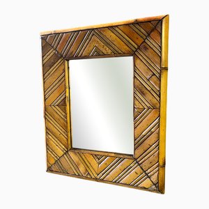 Vintage Bamboo Wide Framed Mirror