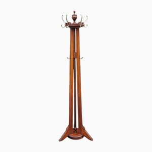 Porte-Manteau et Chapeau Rotatif Victorien en Noyer