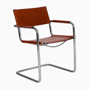 Model MG5 Cognac Leather Chair by Mart Stam & Marcel Breuer for Matteo Grassi, 1980s