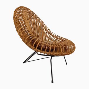 Rattan Lounge Chairs by Janine Abraham & Dirk Jan Rol for Edition Rougier, France, 1950, Set of 2