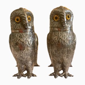 Silver-Plated Metal Salt Shakers by Armand Frénais, Set of 2