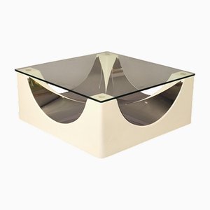 Vintage Space Age Couchtisch aus Glas, 1960er