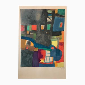 Maurice Estève, Grisande, 1966, Litografía