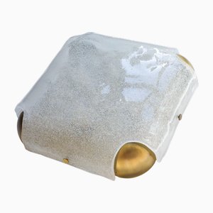Vintage Glass and Brass Ceiling Light from Kaiser Leuchten, 1960s
