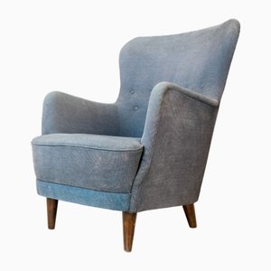 Blue Armchair from C.M. Madsen, 1950s