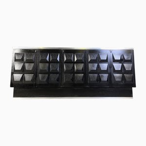 Brutalistischer schwarzer Anrichte, 1970er