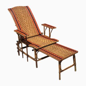 Chaise longue Costa Azzurra in bambù e vimini, 1910