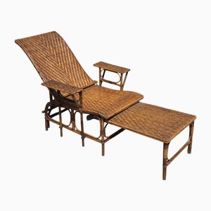 French Riviera Chaise Lounge in Bamboo and Rattan, 1910