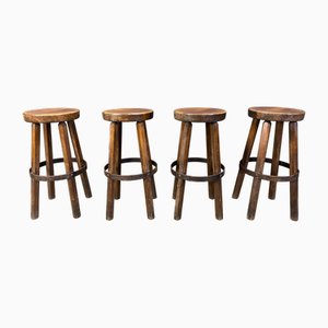 Brutalist Bar Stools, 1960s, Set of 4
