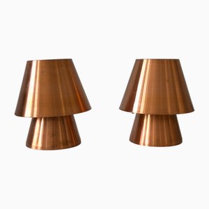 Mid-Century Moderne Nachttischlampen aus Kupfer, Deutschland, 1960er, 2er Set