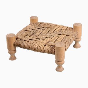 Kleiner Fußhocker aus Seil, 1970er