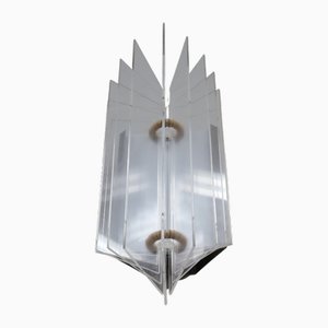 Italian Chrome and Acrylic Wall Sconces, 1970s, Set of 3