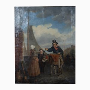 Charles Henry Hunt, Salesman with Donkey, 19th Century, Oil Painting
