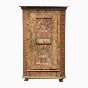 Hand-Painted Folk Wardrobe, Southern Germany, 1845