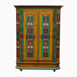 Handbemalter Volkskunst Kleiderschrank, Süddeutschland, 1851