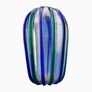 MURANO ARCHIMEDE SEGUSO ムラノ ブルー グラス Sculpture of Chinese Man in Blue Murano Glass by Archimede