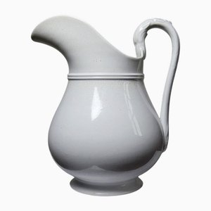 Antique White Earthenware Toilet Jug from Pexonne, France