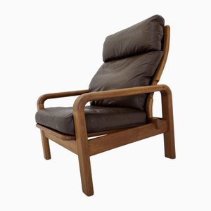 Danish Armchairs in Teak and Leather by L. Olsen & Søn, 1970s