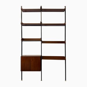 Libreria modulare vintage in teak e frassino