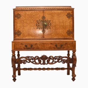 Mueble de cóctel antiguo de nogal, años 20