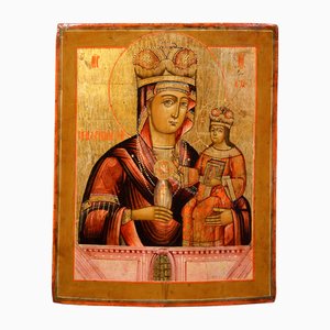 Artista eslavo, Icono con la Madre de Dios, siglos XVIII-XIX, Temple sobre madera