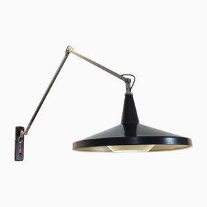 Black No. 4050 Panama Wall Lamp by Wim Rietveld & André Cordemeyer for Gispen, 1950s