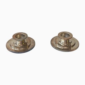 Danish Art Deco Silver-Plated Candleholders, 1930s, Set of 2