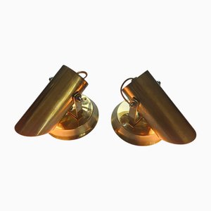 Brass Adjustable Wall Lamps, Germany, 1960s, Set of 2