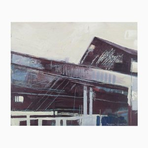 Morgan Johansson, Building Roofs, 1990s, Huile sur Panneau