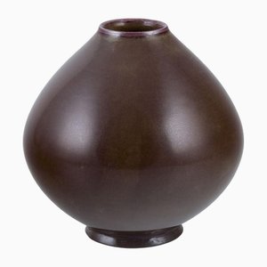 Aubergine Glazed Ceramic Vase by Axel Salto for Royal Copenhagen, 1930s-1940s