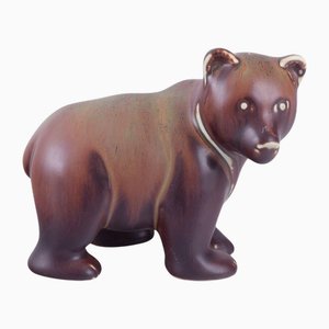 Statuetta Bear Cub in ceramica di Gunnar Nylund per Rörstrand