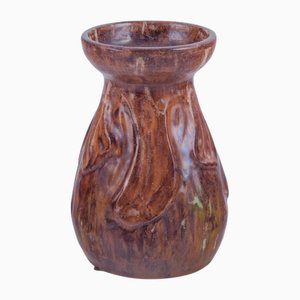 Art Nouveau Vase in Glazed Ceramic from Møller & Bøgely, 1917-1920