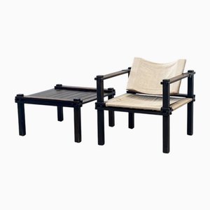 Safari Easy Chair and Coffee Table by Gerd Lange for Bofinger, 1960s, Set of 2