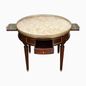 Low Antique Napoleon III Style Coffee Table in Mahogany with Gilt Bronze Elements, France, 20th Century