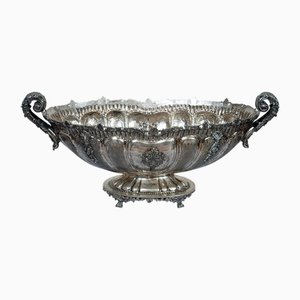 Antique Centerpiece in Embossed Silver, 20th Century