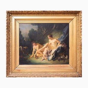 French Artist, Diana's Rest, 19th Century, Oil on Canvas, Framed