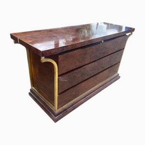Brass and Wood Dresser, 1980s