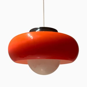 Large Vintage Orange Ceiling Light by Harvey Guzzini, Italy, 1970s