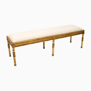 Antique French Carved Gilt Wood Stool, 1880