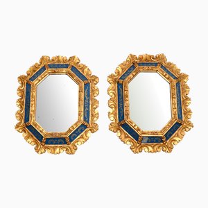 Antique Italian Decorative Gilt Wood Mirrors, 1950, Set of 2