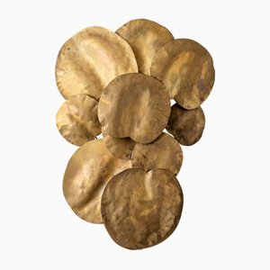 Brass Wall Light with Inserts by Robert Goosens