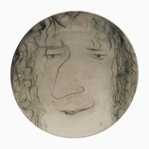 Ceramic Face Plate by Anton Priner, 1950s