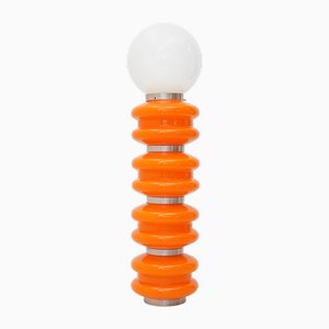 Lampadaire en Verre Orange et Blanc de Stilux Milano, 1970