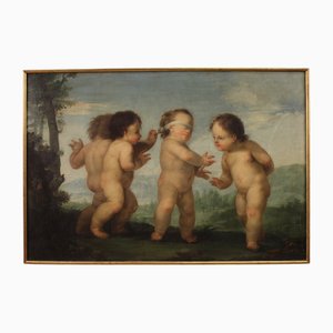 Italienischer Künstler, Cherubs' Game, 1760, Öl auf Leinwand