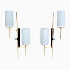 Architectonic Wall Lights from Lunel, 1960s, Set of 2
