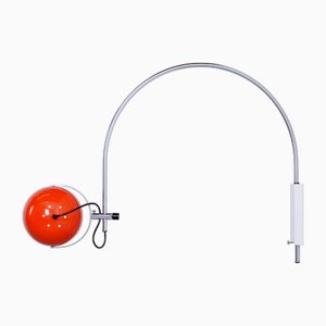 Adjustable Orange Metal Arc Globe Wall Lamp from Herda, 1970s