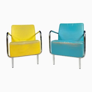 Bauhaus Chrome Armchairs, Czechoslovakia, 1930s, Set of 2